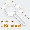 MAGDEPO 3X Handheld Magnifier Lightweight Crystal Clear Acrylic 2-in-1 Transperants Magnifying Glass for Reading Small Prints, Books, Magazine, Coins, Maps, Inspections...etc