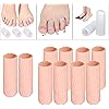 yotijar 10 Pack Toe Caps Toe Sleeve Protectors with Gel Lining, Prevent Corn, Callus and Blister Development Between Toes - Skin Color