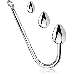 FST Stainless Steel Anal Hook, Buttplug Hook with 3 Interchangeable Heart Balls Anal Sex Toys for Couple Gay Lesbian