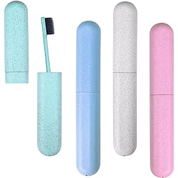 4 Pack Toothbrush Travel Case, Hooqict Portable Breathable Travel Toothbrush Holder for Camping, Home, School, Business