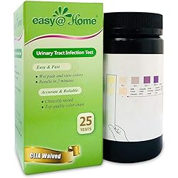 Easy@Home 25 TestsBottle Urinary Tract FSA Eligible Infection UTI Test Strips, Monitor Bladder Urinary Tract Issues Testing Urine- for Over The Counter OTC USE, Urinalysis UTI-25P
