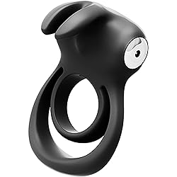 VeDO Thunder Bunny Rechargeable Vibrating Couples C-Ring, Clitoral Stimulation Black Pearl
