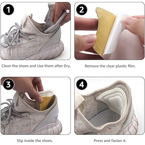 Dr. Shoesert's Heel Grips for Loose Shoes, Heel Cushion Liner for Blisters, Self-Adhesive Heel Protector Pads 2 Pairs Thicker