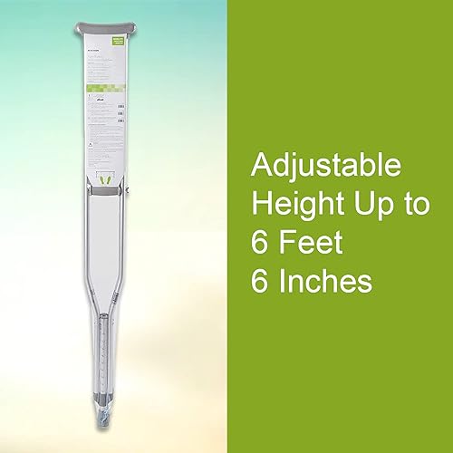 McKesson Aluminum Frame Push Button Underarm Crutches for tall Adults, 350 lb Limit, 2 Pair