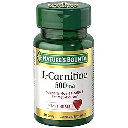 Nature's Bounty L-Carnitine 500 mg 30 Caplets Pack of 2