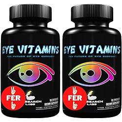 Research Labs Eye Vitamins Enhanced Absorption AREDS 2 Plus Formula 20mg Lutein, 10mg Zeaxanthin, Bilberry, Eyebright, Zinc, ALA, Quercetin & Other Proven Ingredients to Fight Macular Degeneration