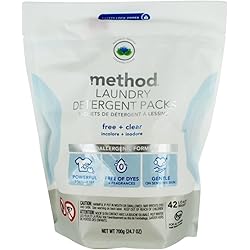 Method Laundry Detergent Packs, Free Clear, 42 Loads, 24.7 oz 700 g