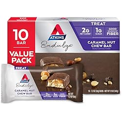 Atkins Endulge Treat, Caramel Nut Chew Bar, Keto Friendly, 10 Count Value Pack