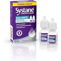 Systane Balance Lubricant Eye Drops, Restorative Formula, Twin pack, 0.33 Fluid Ounce Packaging may vary