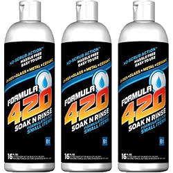 Soak-N-Rinse by Formula 420 | Glass Cleaner | Cleaner Pack | Safe on Glass, Metal, Ceramic, and Pyrex | Cleaner - Assorted Sizes 16 oz - 3 Pack