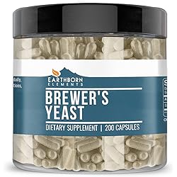 Earthborn Elements Brewer's Yeast 200 Capsules, Pure & Undiluted, No Additives