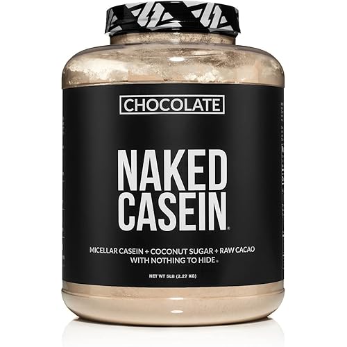 Naked Chocolate Casein - Chocolate Micellar Casein Protein from US Farms - 5 Pound Bulk, GMO-Free, Gluten-Free, Soy-Free, Preservative-Free - Stimulate Muscle Growth - Enhance Recovery - 60 Servings