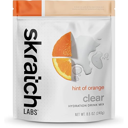 Skratch Labs Clear Hydration Drink Mix, Orange 8.5 oz, 16 Servings- Unflavored Electrolyte powder for Exercise, Endurance and Performance- Essential Electrolytes for Energy & Rapid Recovery- Non-GMO