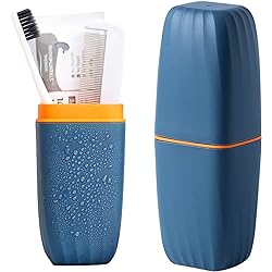 Travel Toothbrush Cup Case,Toothbrush Holder with Cover Travel Toothbrush Containers Portable Toothpaste Storage Toothbrush Case and Carrier for Camping School Business Trip Bathroom