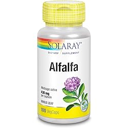 Solaray Alfalfa Leaf 430mg | Vitamin-Rich Superfood wFiber & Chlorophyll | Supports Healthy Blood, Kidneys & Digestion | 100ct