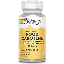 Solaray Food Carotene, Vitamin A 10000 IU | Healthy Skin, Eyes, Antioxidant & Immune Support 100 CT