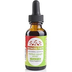 Eclectic Institute Kids, Herbal Cough Elixir, Black Cherry Flavored | Non-GMO, Gluten-Free | 1 fl oz 30 ml