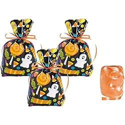Halloween Goodie Bags - 24 Halloween Candy Bags with Ribbon Ties