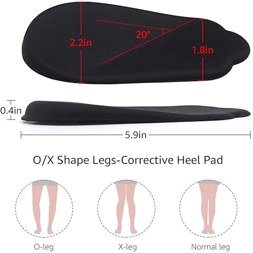 Dr. Shoesert Supination & Overpronation Shoe Insoles, Medial & Lateral Heel Wedge Corrective Gel Inserts for Men and Women Black, 1 Pair