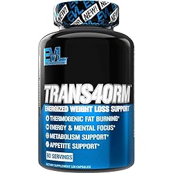 EVL Thermogenic Fat Burner Pills - Weight Loss Support and Fast Acting Energy Booster - Trans4orm Green Tea Fat Burner Pills, Metabolism Support, Appetite Support, Weight Loss Supplement 60 Servings