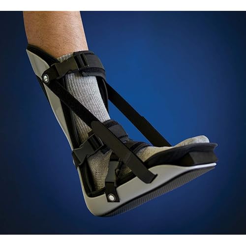 United Ortho Plantar Fasciitis Adjustable Leg Support Brace Fits Right or Left Foot for Soreness Relief, Foot Pain and Stretching, Medium, Black