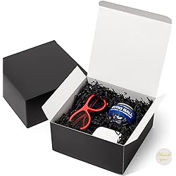 Timirog Black Gift Boxes 12 Pack 8x8x4 Inches Groomsmen Bridesmaid Proposal Boxes with Lids, Paper Present Box for Graduation, Birthday, Wedding, Party Favor, Treat, Holiday, Engagement, Father's Day