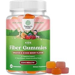 Kids Fiber Gummy Prebiotics Supplement - Soluble Fiber Gummies for Kids Constipation Relief Digestive Health and Leaky Gut Repair - Kids Fiber Gummies Immune System Booster Delicious Gummy Vitamins