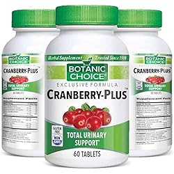Botanic Choice Cranberry Plus - Adult Daily Supplement - Delivers Natural Extracts to Support Healthy Urinary Tract Bladder and Kidney Promotes Cleansing and Waste Removal Eases Water Retention