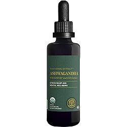 Global Healing Organic Ashwagandha Supplement Drops - Liquid Ashwagandha KSM 66 Extra Strength For Men & Women - Helps Promote Relief from Stress and Adrenal Fatigue - 2 Fl Oz