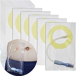 Waterproof Shower Pouch with Hole for PD Catheter Peritoneal Dialysis Holder Chest PICC Line Shower Cover Protector Gtube Peg Feeding Tube JTube Supplies Water Barrier Bag Women Men Pack of 50