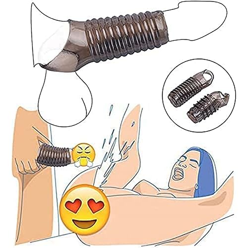 Penis-Rings for Men, Sex-Toys-for-Men Penis-Sleeves, Penis-Enlarge-Sleeves for Couples to Bring More Stimulation, Silicone-Cock-Rings - Transparent Black