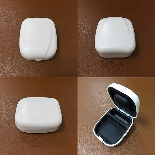 Universal Small Hearing Aid Case with Silicone Lining BTE Storage Case White