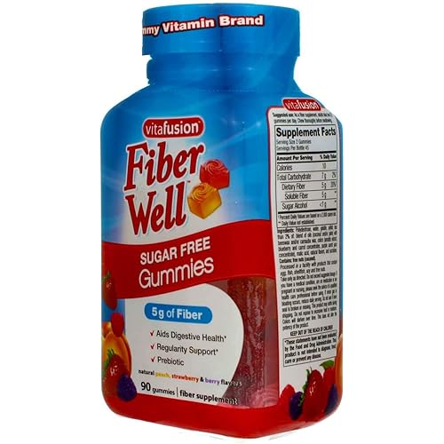VitaFusion, Fiber Well Gummies, Fiber Supplement, Assorted Flavors - 90 gummies, Pack of 3