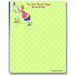 Funny Note Pad - The Diet Starts Today! - Great Funny Gift Idea