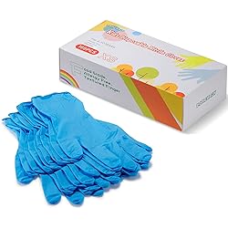 Nitrile Gloves Kids Gloves Disposable, Nitrile Gloves for 4-10 Years - Latex Free, Powder Free - for Kids Festival Preparation, Crafting, Painting, Gardening- Blue
