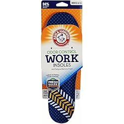 Arm & Hammer Work Insoles for Men and Women, Boot Inserts for Work Boots, Boot Insoles for Men Work, Work Boot Insoles for Men and Women, Pair of Anti-Fatigue Arch Support Memory Foam Insoles 1 Pack