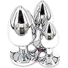 GMGJQR 3Pcs Set Stainless Steel Luxury Jewelry Design Anal Plug Trainer Kit Anal Butt Plug for Women Men, White