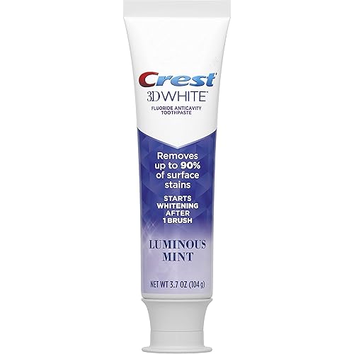 Crest 3D White Luminous Mint Teeth Whitening Toothpaste, 3.7 oz, Pack of 4