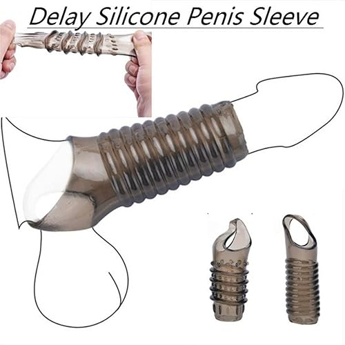 Penis-Rings for Men, Sex-Toys-for-Men Penis-Sleeves, Penis-Enlarge-Sleeves for Couples to Bring More Stimulation, Silicone-Cock-Rings - Transparent Black
