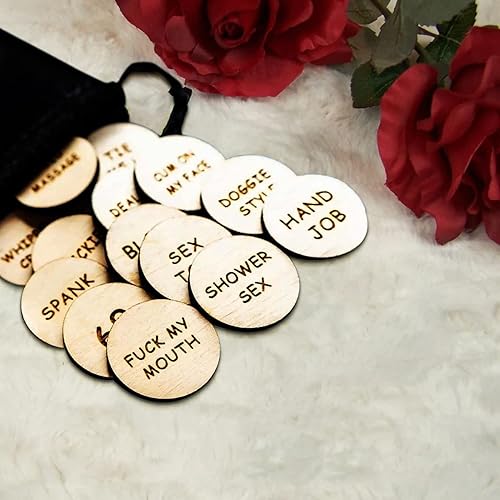 20Pcs Funny Tokens Sex,Date Night Activity Tokens Funny Wooden Couples Date Night Activity Token Romantic Funny Sex Token Gift Valentines Ideas Gifts for Couples