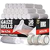 Premium Gauze Rolls - Pack of 36 - [Individually Wrapped] - 3” x 4.1 yd Rolled Gauze 3 Free Bonus Tapes