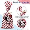 100 Pack Racing Car Candy Bags Car Favor Cellophane Bags Black and White Race Car Treat Bags Checkered Soccer Theme Goodie Bags with 100 Gold Twist Ties for Race Themed Birthday Party Supplies