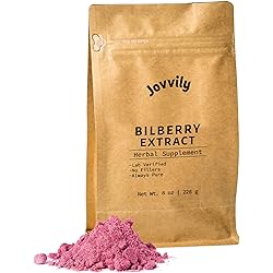 Jovvily Bilberry Extract Powder - 8 oz - Herbal Supplement - Always Pure - No Fillers