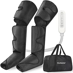 QUINEAR Leg Massager, Air Compression Leg Circulation System Wraps Feet, Calves & Thighs for Muscles Relaxation and Swelling Cramps Pain Relief