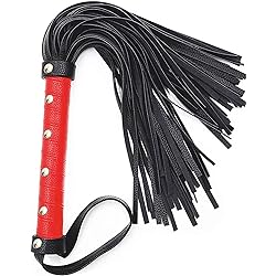 MALINERO Horse Red 18" Whip, Faux Leather Horse Whip