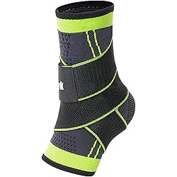 cgyqsyk Ankle Brace, Adjustable Compression Ankle Support Men & Women, Strong Ankle Brace Sports Protection, Stabilize Ligaments-Eases Swelling and Sprained Ankle Large, Green, 1