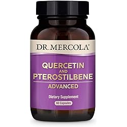 Dr. Mercola Quercetin and Pterostilbene Advanced Dietary Supplement, 30 Servings 60 Capsules, Supports Lung and Immune Health, Non GMO, Soy Free, Gluten Free