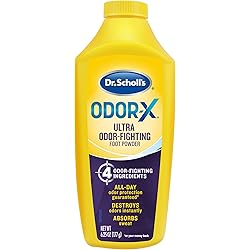 Dr. Scholl's Odor-Fighting X Foot Powder, Yellow, 6.25 Ounce Pack of 3