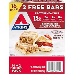 Atkins Strawberry Shortcake Protein Meal Bar 14 Count 2 Bonus Bars
