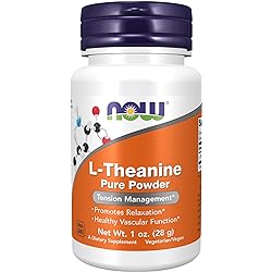 NOW Supplements, L-Theanine Pure Powder, Tension Management, Amino Acid, 1-Ounce